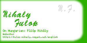 mihaly fulop business card